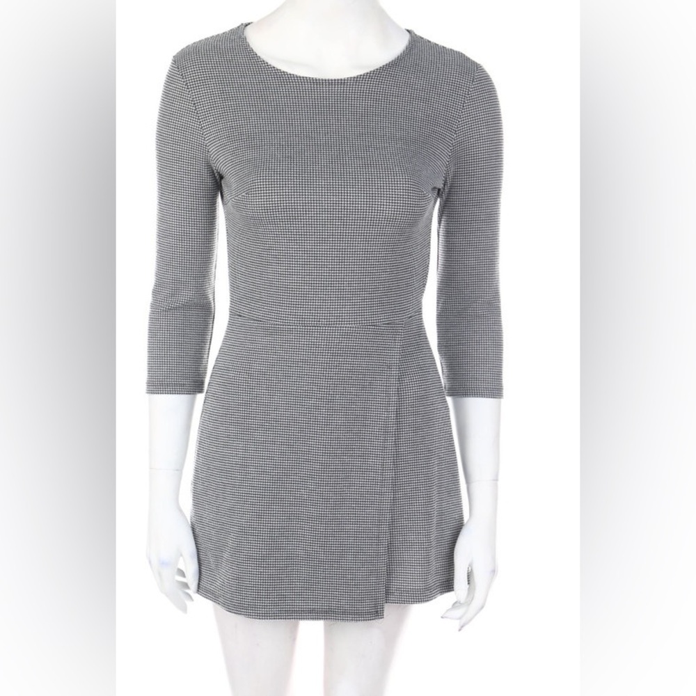 Bershka Gray Houndstooth Dress